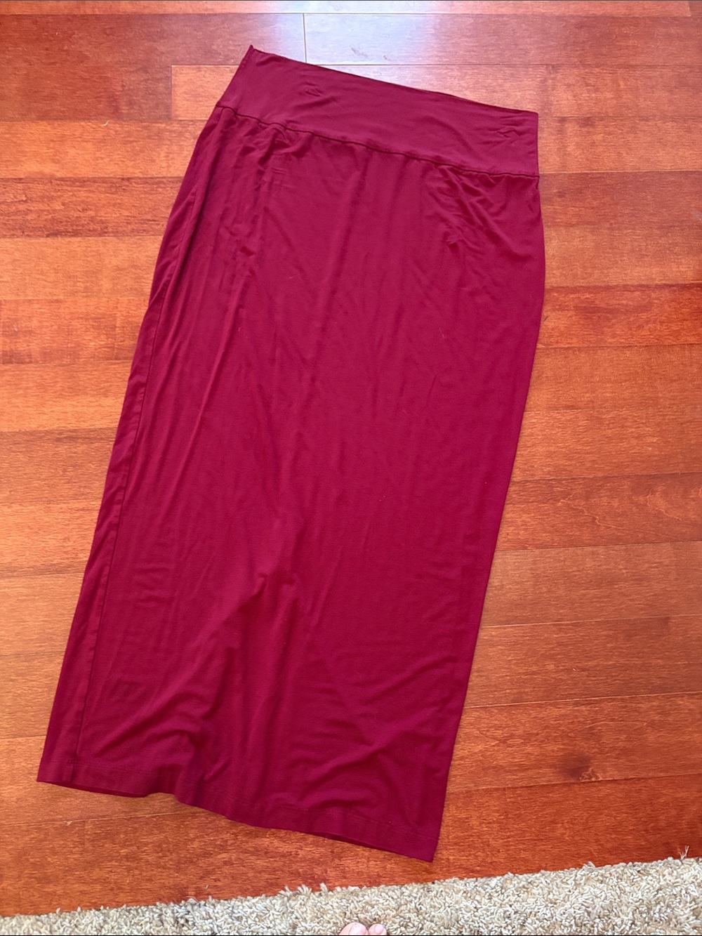 Eileen Fisher Wine Maxi Skirt - Fold-Over Waistband